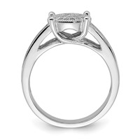 Sterling Silver Polished Micro Pavé CZ Center Circle Ring view 2
