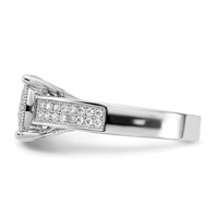Sterling Silver Polished Micro Pavé CZ Center Circle Ring view 4