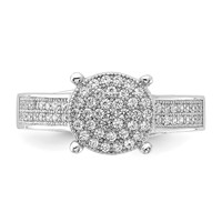 Sterling Silver Polished Micro Pavé CZ Center Circle Ring view 5