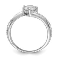 Sterling Silver Rhodium Plated CZ Ring view 2