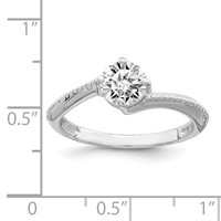 Sterling Silver Rhodium Plated CZ Ring view 3