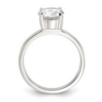 Sterling Silver Polished CZ Ring view 2