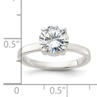 Sterling Silver Polished CZ Ring view 3
