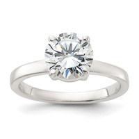 Sterling Silver Polished CZ Ring view 1