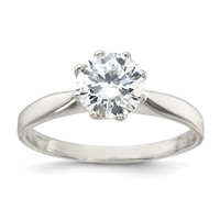 Sterling Silver Polished CZ Ring view 1