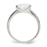 Sterling Silver Square CZ Ring view 2