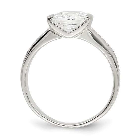 Sterling Silver Square CZ Ring