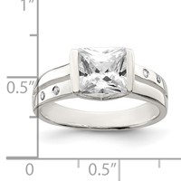 Sterling Silver Square CZ Ring view 3