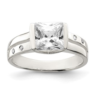 Sterling Silver Square CZ Ring
