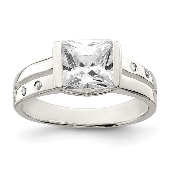 Sterling Silver Square CZ Ring
