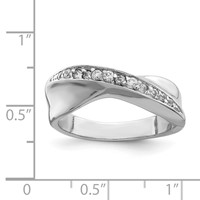 Sterling Silver Rhodium Plated CZ Ring view 2