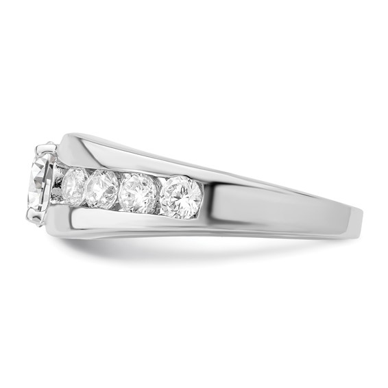 Sterling Silver Rhodium Plated CZ Ring