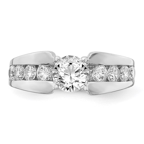 Sterling Silver Rhodium Plated CZ Ring