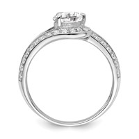 Sterling Silver Rhodium Plated CZ Ring view 2