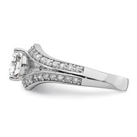 Sterling Silver Rhodium Plated CZ Ring view 4