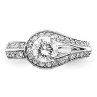Sterling Silver Rhodium Plated CZ Ring view 5