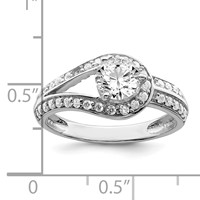 Sterling Silver Rhodium Plated CZ Ring view 3