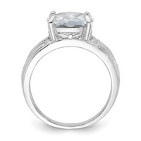 Sterling Silver Cushion CZ Ring view 2
