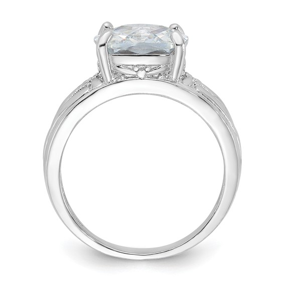 Sterling Silver Cushion CZ Ring