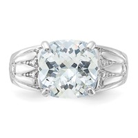Sterling Silver Cushion CZ Ring view 5