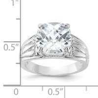 Sterling Silver Cushion CZ Ring view 3
