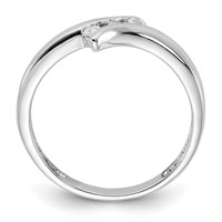 Sterling Silver Rhodium Plated CZ Ring view 2