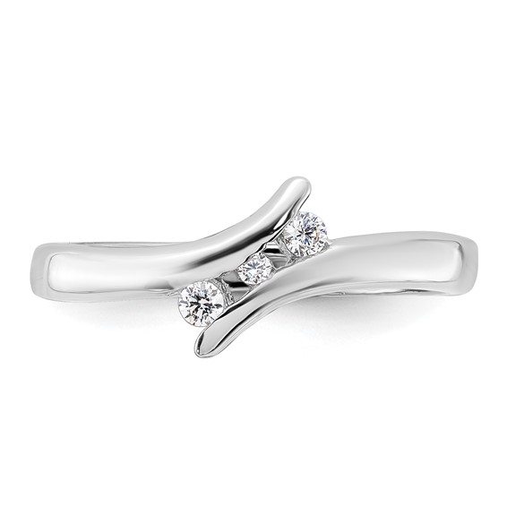 Sterling Silver Rhodium Plated CZ Ring
