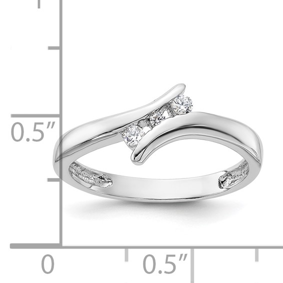 Sterling Silver Rhodium Plated CZ Ring