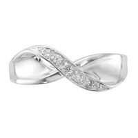 Sterling Silver CZ Twist Ring view 5