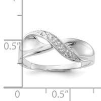 Sterling Silver CZ Twist Ring view 3