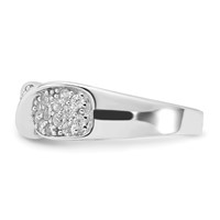 Sterling Silver Rhodium Plated CZ Twisted Ring view 4
