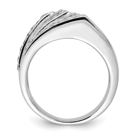 Sterling Silver Rhodium Plated CZ Ring