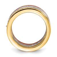 Sterling Silver Gold-tone & Rose-tone Vermeil Trio Stackable Ring Set view 2