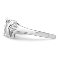 Sterling Silver Rhodium Plated CZ Heart Ring view 3