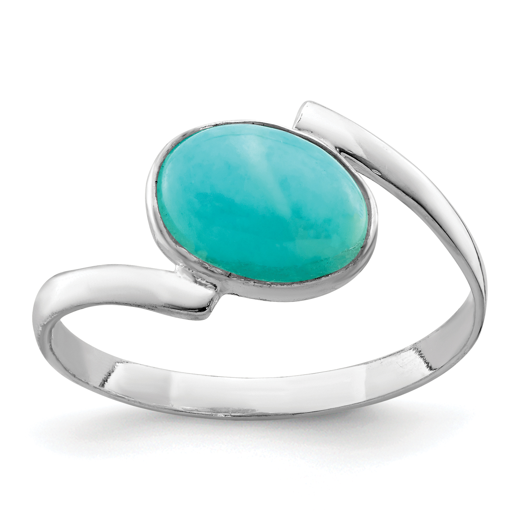 Sterling Silver Oval Amazonite Ring (QR4304-6)