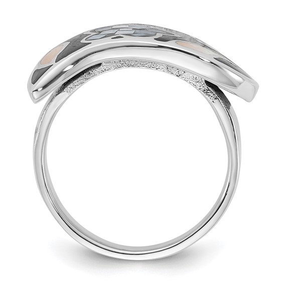 Sterling Silver Mother of Pearl & Simulated Stone Ring