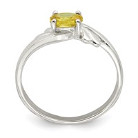 Sterling Silver Yellow Oval CZ Ring view 2