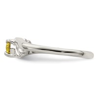 Sterling Silver Yellow Oval CZ Ring view 4