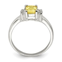 Sterling Silver Yellow & White CZ Ring view 2