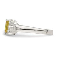 Sterling Silver Yellow & White CZ Ring view 4