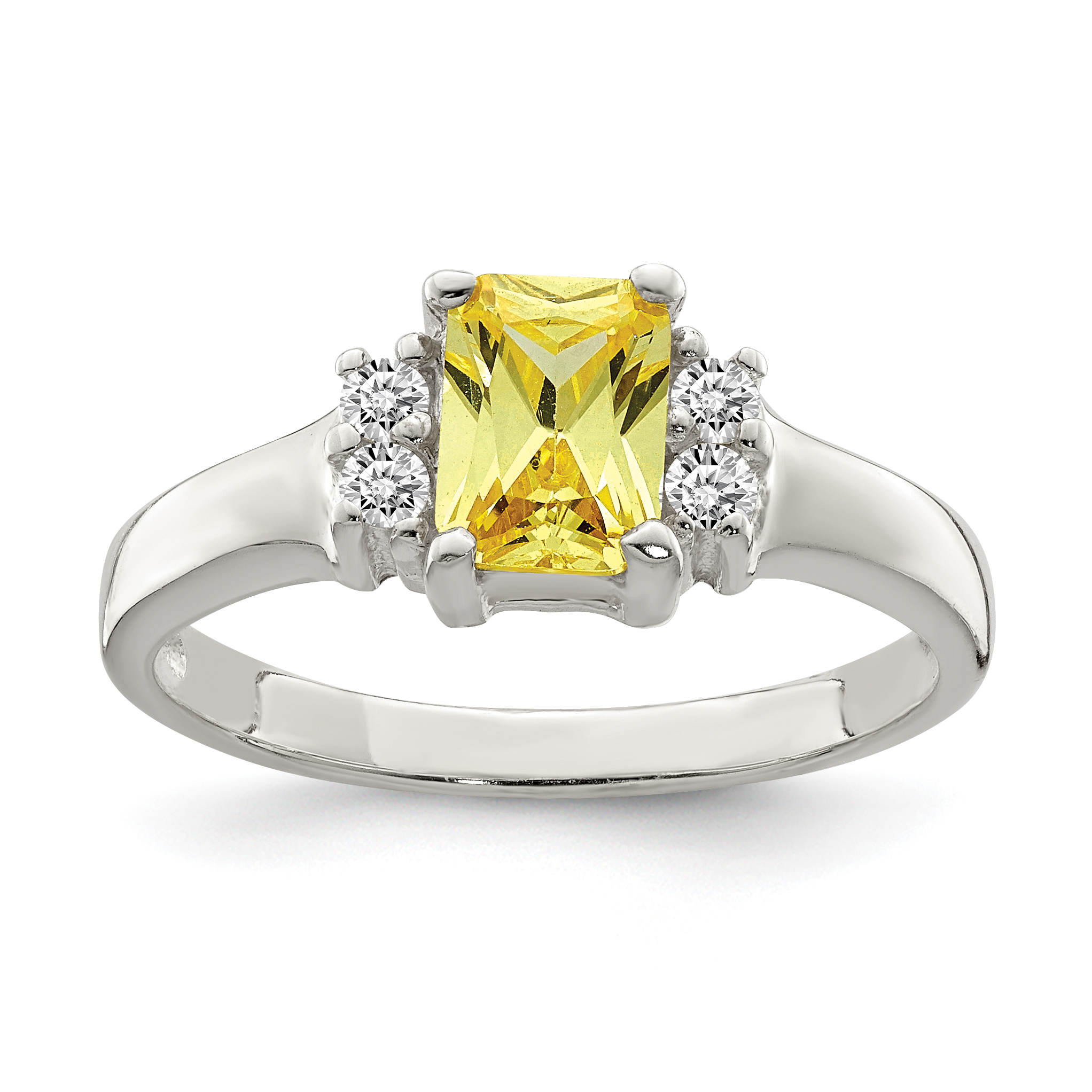 Sterling Silver Yellow & White CZ Ring (QR4310-6)
