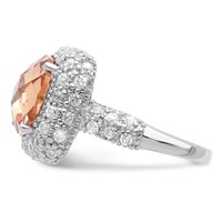 Sterling Silver Champagne & Clear CZ Ring view 4