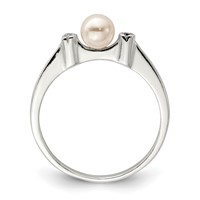 Sterling Silver CZ Imitation Pearl Ring view 2