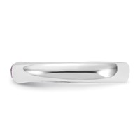 Sterling Silver Red Oval CZ Half Bezel Ring view 4