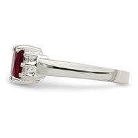 Sterling Silver Red & White CZ Ring view 4