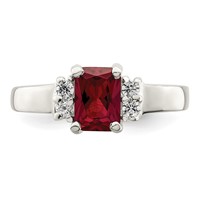 Sterling Silver Red & White CZ Ring view 5