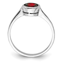 Sterling Silver Rhodium-plated Garnet Ring view 2