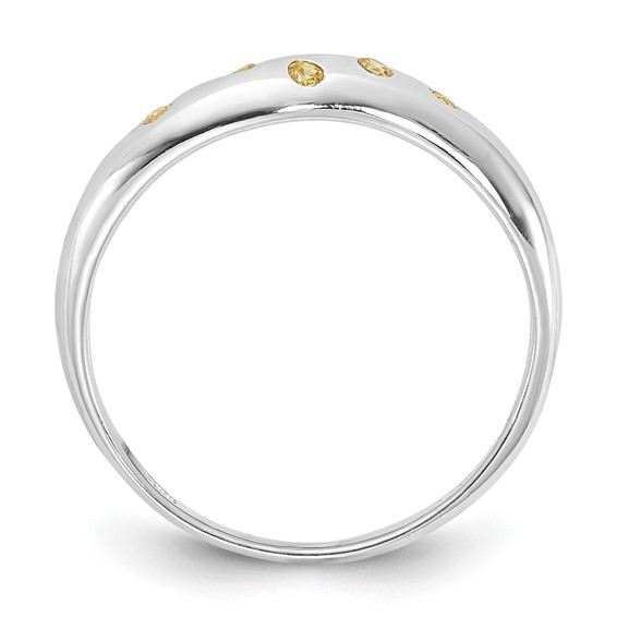 Sterling Silver Yellow CZ Ring