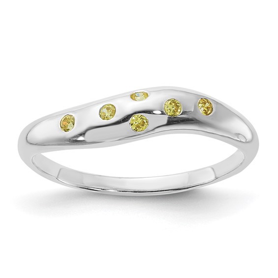 Sterling Silver Yellow CZ Ring