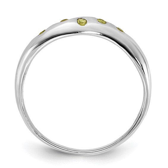 Sterling Silver Lime Green CZ Ring